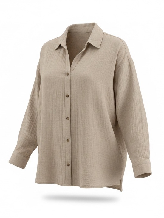 Old Navy Tops - Old Navy | Long sleeve 100% cotton v-neck minimalist button up shirt size large